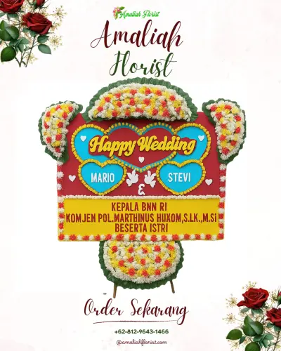 Karangan Papan Bunga Pernikahan di Kemiling Permai